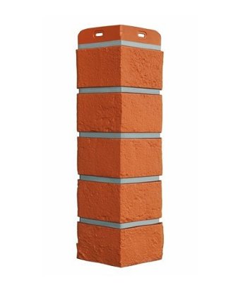 Угол Grand Line состаренный кирпич премиум Терракотовый (шов RAL 7006)