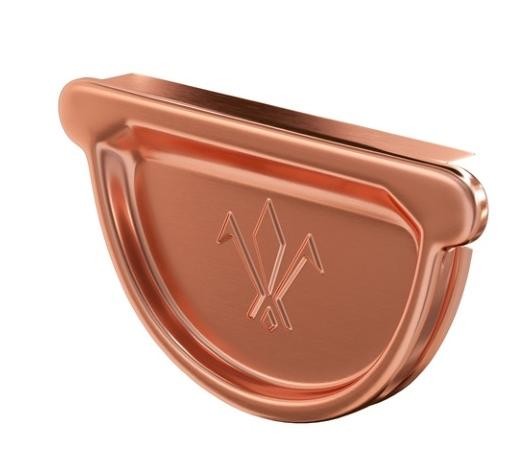 Водосток Aquasistem, система 125x90 - Заглушка желоба универсальная медная d125мм купить в Юрьев-Польском