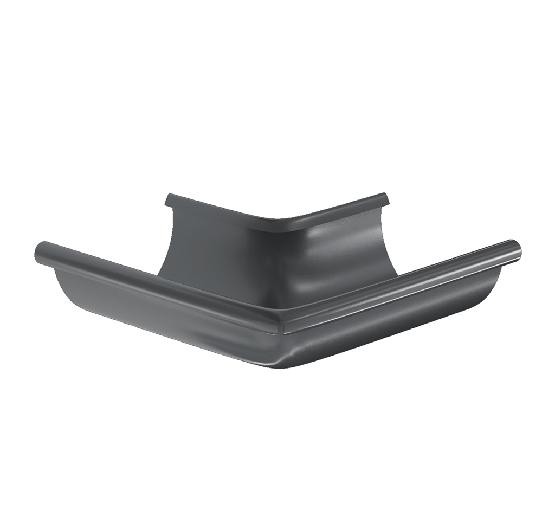 Водосток Aquasistem, система 125x90 -  Угол желоба, наружный 90° RAL 7024 Тёмно-серый купить в Юрьев-Польском