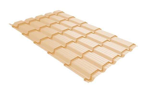 Металлочерепица GL квадро профи 0,45 PE RAL 1014 слоновая кость купить в Юрьев-Польском