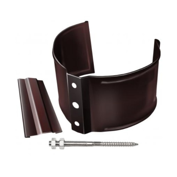 Водосток Grand Line 125x90 – Хомут трубы (на кирпич) RAL 8017 купить в Юрьев-Польском