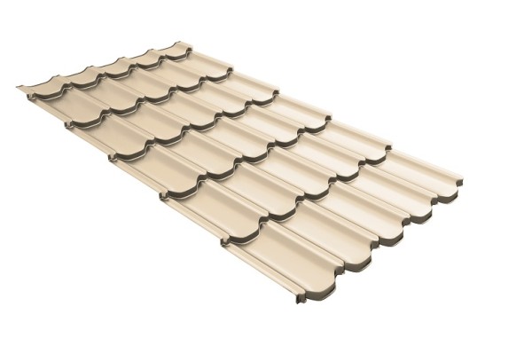 Металлочерепица квинта плюс с 3D резом 0,45 PE RAL 1015 светлая слоновая кость купить в Юрьев-Польском