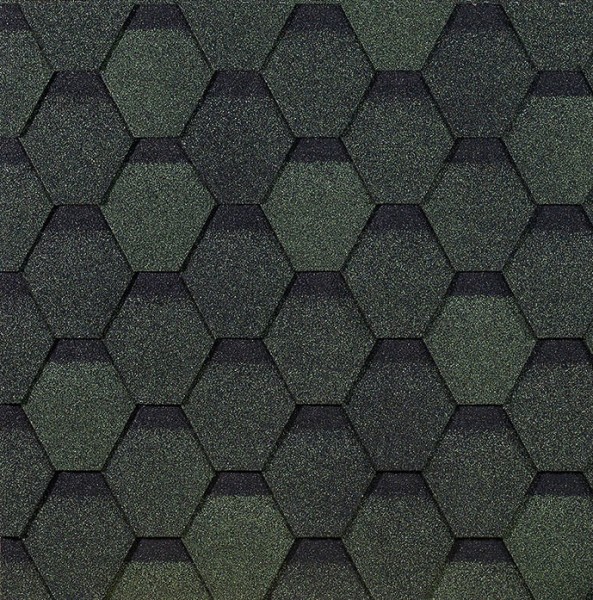 Гибкая черепица EURASIA Docke, Коллекция ШЕСТИГРАННИК Зелёный купить в Юрьев-Польском