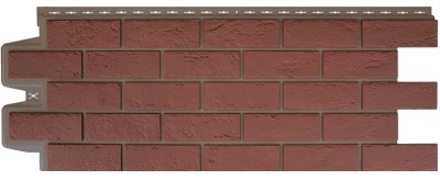 Фасадная панель Grand Line Состаренный кирпич Элит корица (махагон), ШОВ темно-бежевый