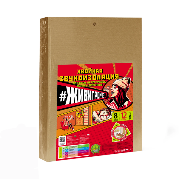 Хвойная звукоизоляция под гипсокартон #ЖИВИГРОМЧЕ! 800х600х12 мм (3,84м2) купить в Юрьев-Польском
