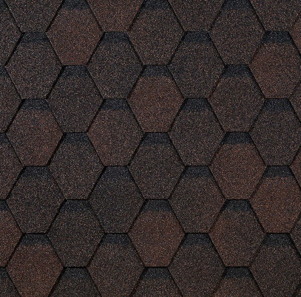 Гибкая черепица EURASIA Docke, Коллекция ШЕСТИГРАННИК Коричневый купить в Юрьев-Польском