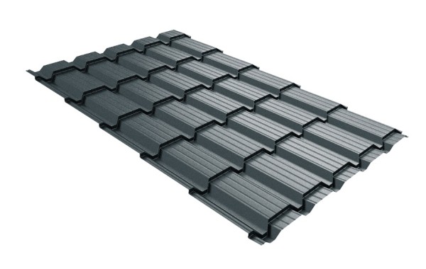 Металлочерепица GL квадро профи 0,45 Drap RAL 7016 антрацитово-серый купить в Юрьев-Польском