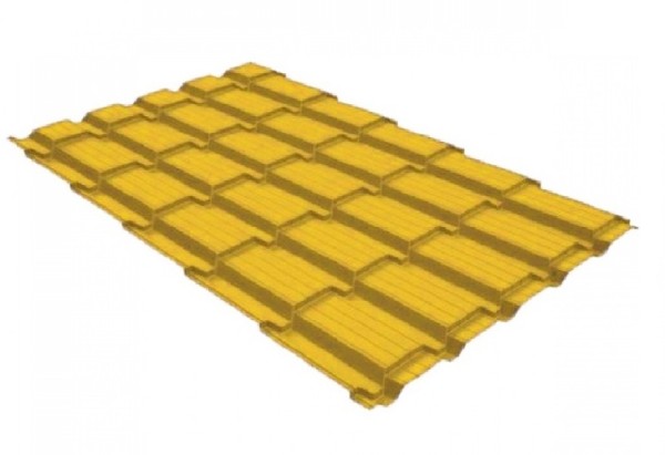 Металлочерепица GL квадро профи 0,45 PE RAL 1018 купить в Юрьев-Польском