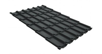 Металлочерепица классик GL 0,5 GreenCoat Pural Matt RR 23 темно-серый (RAL 7024 мокрый асфальт)