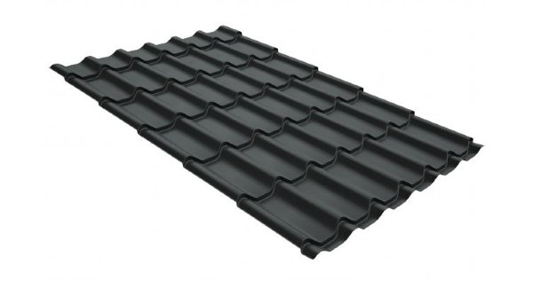 Металлочерепица классик GL 0,5 GreenCoat Pural RR 23 темно-серый (RAL 7024 мокрый асфальт) купить в Юрьев-Польском