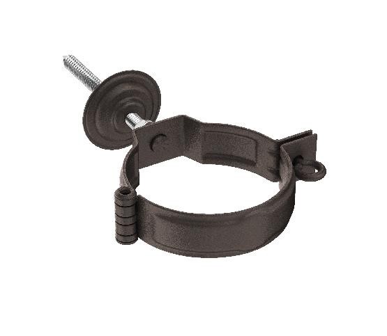 Водосток Aquasistem, Система 150/100 - Декоративный хомут трубы под метиз с комплектом крепления RR 32 Тёмно-коричневый matt купить в Юрьев-Польском