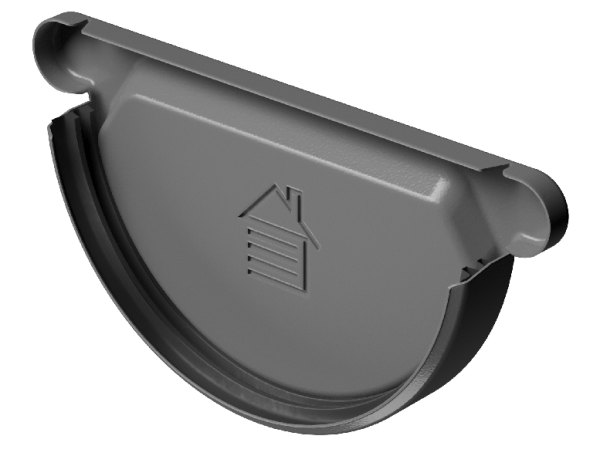 Заглушка желоба D125 Döcke STAL PREMIUM Графит, (RAL 7024) купить в Юрьев-Польском