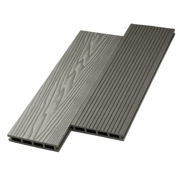 Террасная доска ДПК NanoWood двусторонняя New 3D тиснение + вельвет Серый купить в Юрьев-Польском