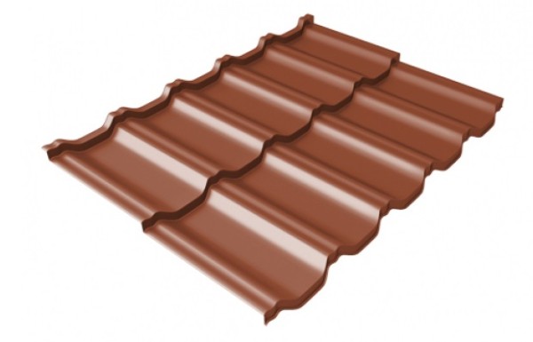Металлочерепица модульная Квинта Uno Grand Line c 3D резом 0,45 PE RAL 8004 терракота купить в Юрьев-Польском