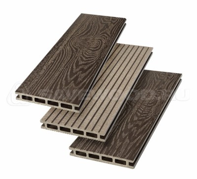 Террасная доска из ДПК SW Carpinus (T) — двухсторонняя темно-коричневый