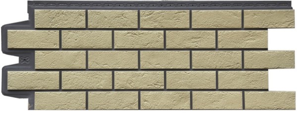 Фасадная панель Grand Line Состаренный кирпич Элит ваниль, ШОВ темно-бежевый купить в Юрьев-Польском