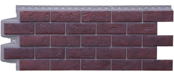 Фасадная панель Grand Line Состаренный кирпич Элит кофе (жжёный), ШОВ темно-бежевый купить в Юрьев-Польском