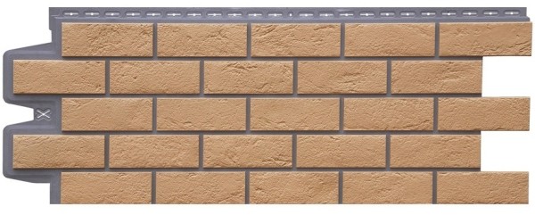 Фасадная панель Grand Line Состаренный кирпич Элит солома, ШОВ темно-бежевый купить в Юрьев-Польском