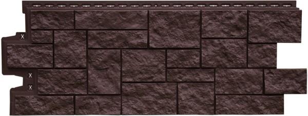 Фасадная панель Grand Line Дикий камень Стандарт Шоколадный (коричневый) купить в Юрьев-Польском