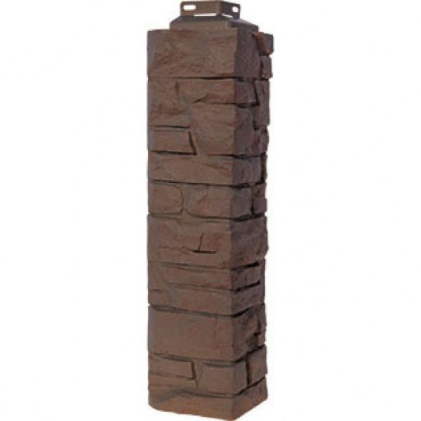 Цокольный сайдинг FineBer – Серия “Скала”, Угол наружный Желто-коричневый купить в Юрьев-Польском