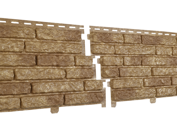 Фасадная панель Ю-пласт Стоун Хаус Кварцит Тёмно-бежевый купить в Юрьев-Польском