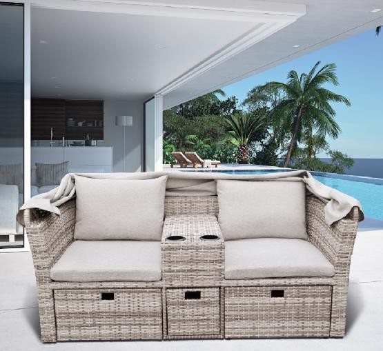 Комплект мебели AFINA плетеной из иск. ротанга AFM-330G Grey купить в Юрьев-Польском