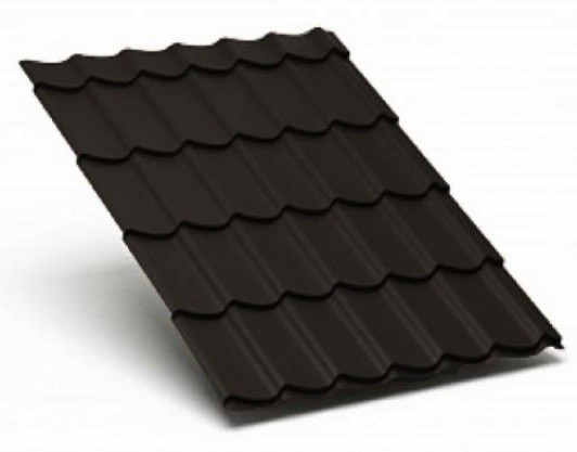 Металлочерепица Металл Профиль матовый полиэстр Valori 0,5 сталь RR 32 темно-коричневый купить в Юрьев-Польском
