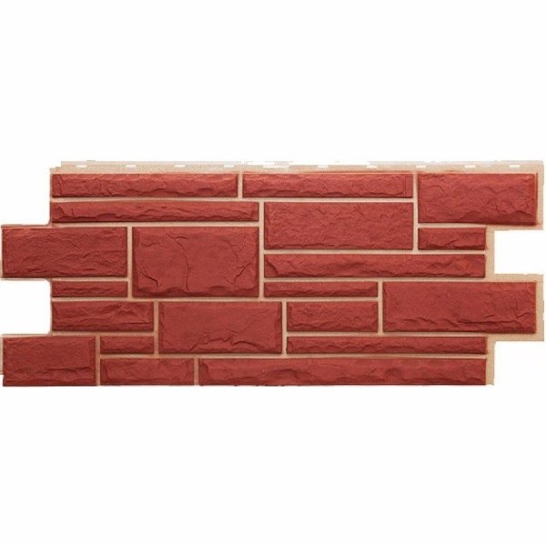 Фасадная панель Техоснастка, Камень Дикий, Красный купить в Юрьев-Польском