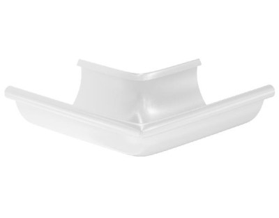 Водосток Aquasistem, система 125x90 - Угол желоба, наружный 90° RR 20 Мраморно-белый