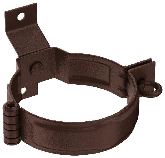 Водосток Aquasistem, Система 125x90 - Декоративный хомут трубы под дерево с комплектом крепления RAL 8017 Коричневый matt купить в Юрьев-Польском