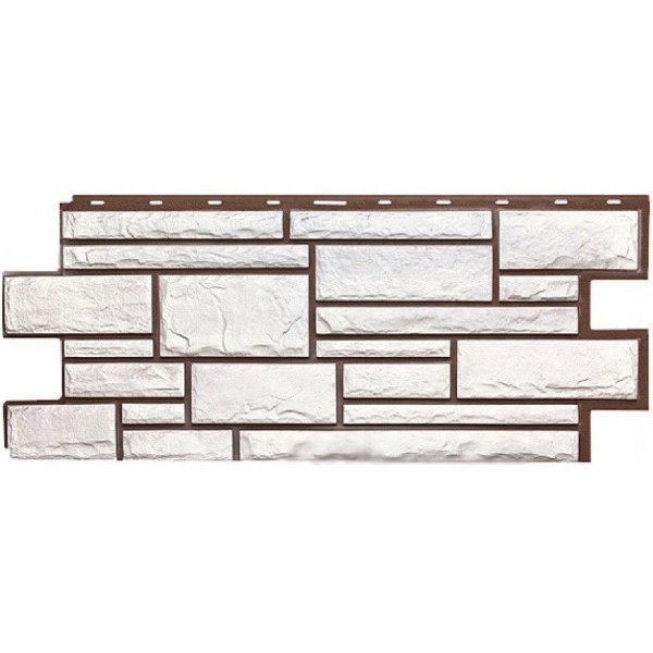 Фасадная панель Техоснастка, Камень Дикий, Белый купить в Юрьев-Польском