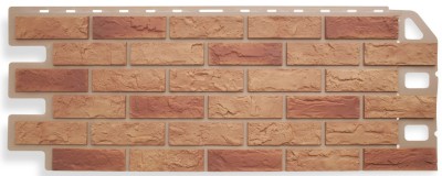 Фасадная панель Цокольный сайдинг Альта профиль кирпич Бежевый Комби