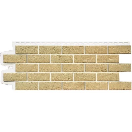 Фасадная панель Grand Line Состаренный кирпич Элит ваниль, ШОВ белый купить в Юрьев-Польском