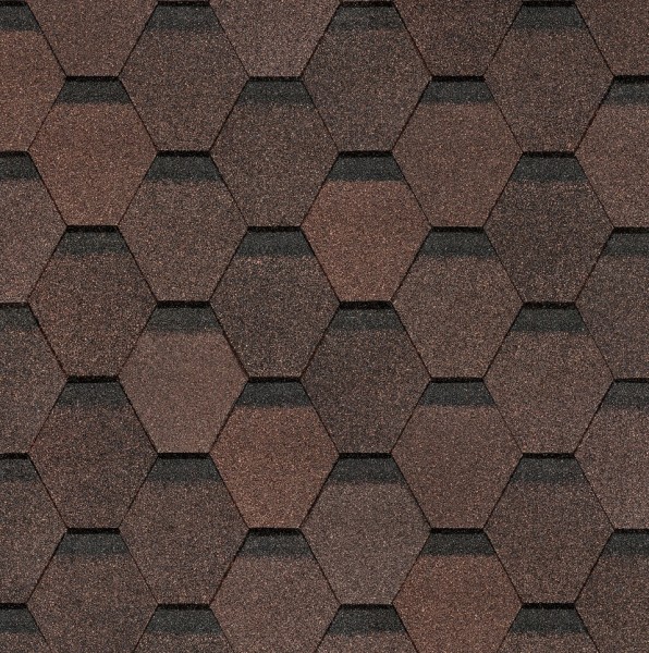 Гибкая черепица Docke, коллекция Шестигранник Коричневый купить в Юрьев-Польском