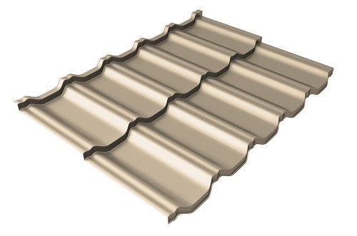 Металлочерепица модульная Квинта Uno Grand Line c 3D резом 0,5 Satin RAL 1015 светлая слоновая кость купить в Юрьев-Польском