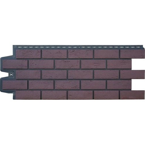 Фасадная панель Grand Line Состаренный кирпич Элит каштан, ШОВ черный купить в Юрьев-Польском