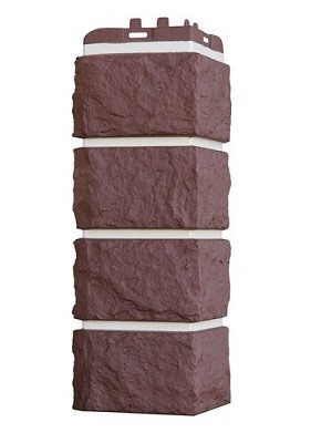 Угол наружный Grand Line Колотый Камень Каштан, Шов белый