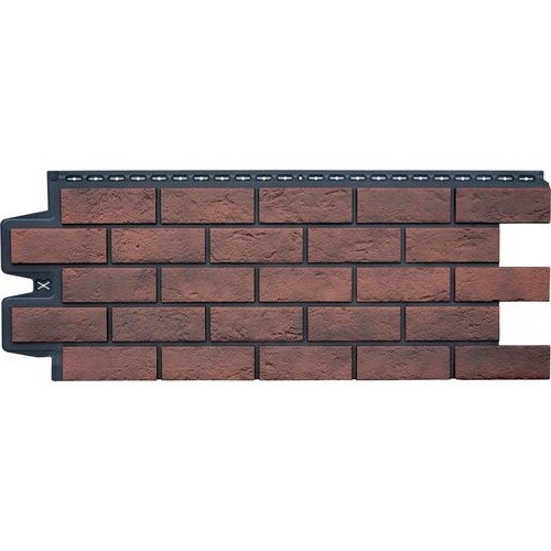Фасадная панель Grand Line Состаренный кирпич Элит кофе (жжёный), ШОВ черный купить в Юрьев-Польском