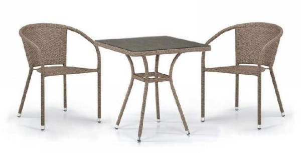 Комплект плетеной мебели AFINA из иск. ротанга T282BNT/Y137C-W56 Light Brown 2Pcs купить в Юрьев-Польском