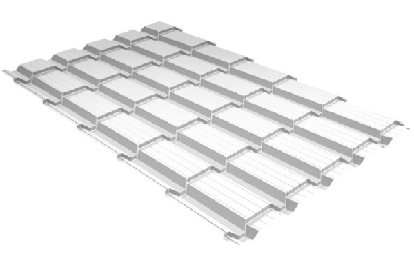 Металлочерепица GL квадро профи 0,5 Satin RAL 9003 сигнальный белый купить в Юрьев-Польском