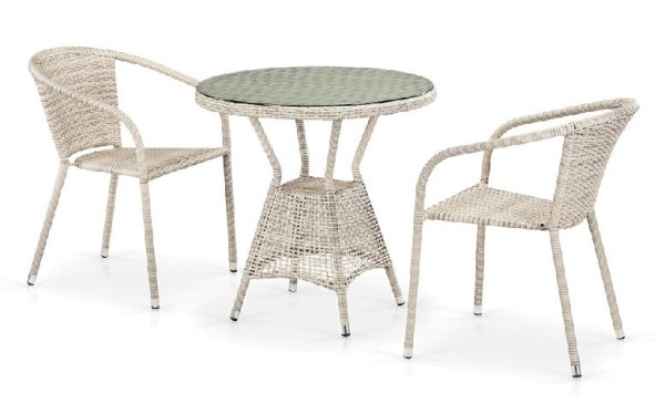 Комплект плетеной мебели AFINA из иск. ротанга T705ANT/Y137C-W85 Latte 2Pcs купить в Юрьев-Польском