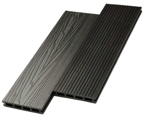 Террасная доска ДПК NanoWood двусторонняя New 3D тиснение + вельвет Графит купить в Юрьев-Польском