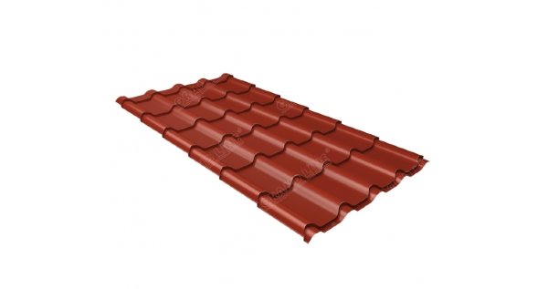 Металлочерепица камея 0,45 PE RAL 3009 оксидно-красный купить в Юрьев-Польском