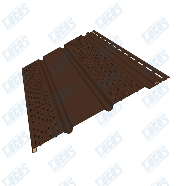 Софит к сайдингу ПЕРФОРАЦИЯ ПО БОКАМ TECOS ТЁМНЫЙ-КАШТАН купить в Юрьев-Польском
