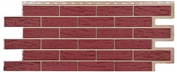 Фасадная панель T-Сайдинг-Кирпич Саман Бордовый купить в Юрьев-Польском