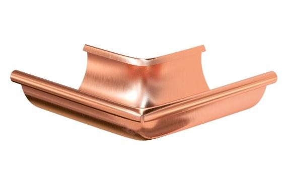Водосток Aquasistem, система 150/100 - Угол желоба наружный медный 90° купить в Юрьев-Польском