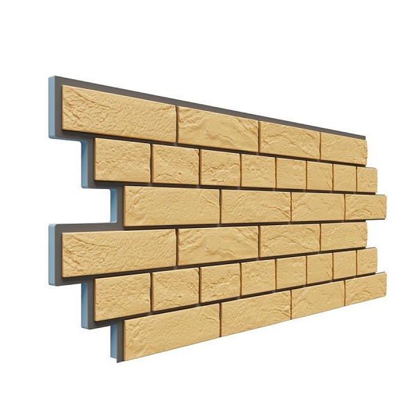 Фасадная термопанель Доломит Венецианский кирпич 20 мм Жёлтый купить в Юрьев-Польском