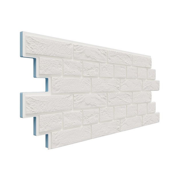 Фасадная термопанель Доломит Венецианский кирпич 20 мм Белоснежный купить в Юрьев-Польском